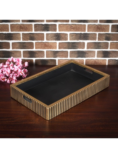 Décor & Style - DST2 -  Serving Tray - Rectangular Brass-clad on MDF with Antique Finish