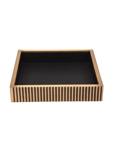 Décor & Style - DST1 -  Serving Tray - Square Metal Clad on MDF with Antique Finish - Image 3