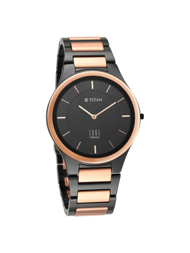 Titan Quartz Analog Black Dial Ceramic Strap Watch for Men - Image 2