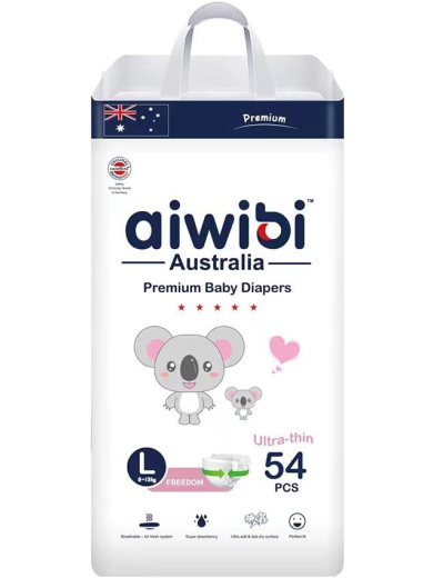 Aiwibi Premium Care Pants Diapers, Size 4, 8-13kg, Unique Softest Absorption for Ultimate Skin Protection, Leakproof, 54 Count