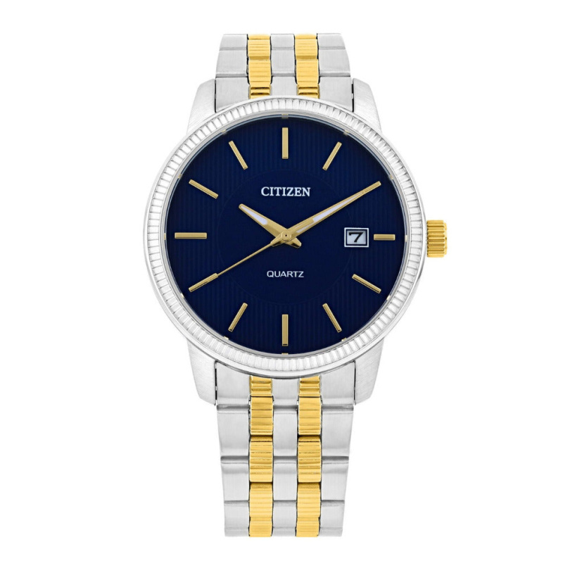 Citizen DZ0054-56L Two Tone Gold Stainless Steel Blue Analog Quartz Men's Watch