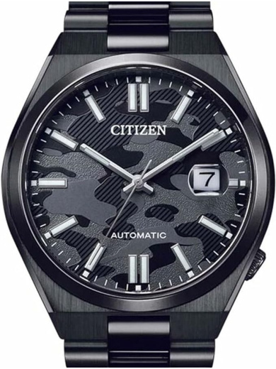 Citizen NJ0155-87E Tsuyosa Collection Automatic Black Camouflage Dial Stainless Steel Men's Watch - Image 4