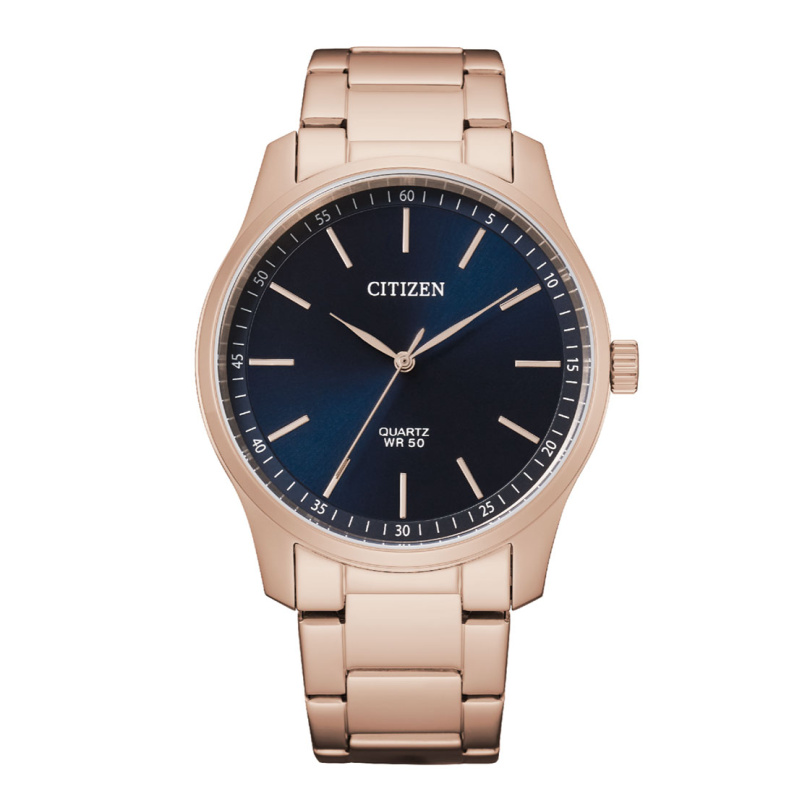 CITIZEN BH5003-51L Mens Quartz Watch, Analog Display and Stainless Steel, Navy Blue