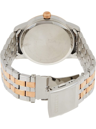 Citizen AK5006-58A Analog Watch for Men with Stainless Steel Band, Water Resistant, Silver/Rose Gold-Silver - Image 2