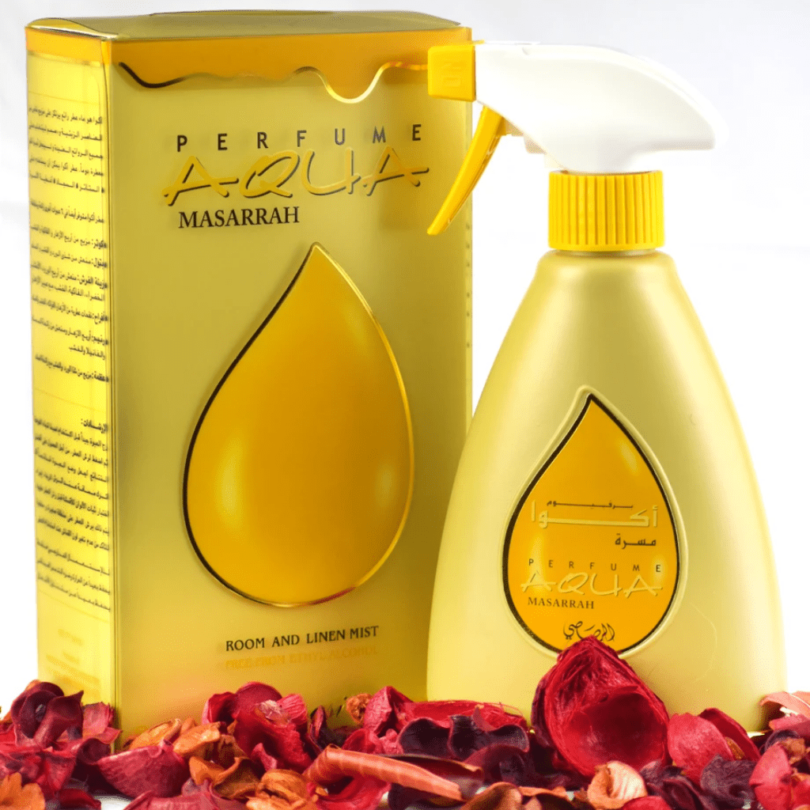 Aqua Masarrah Air Freshner-375ml By Rasasi - Image 3